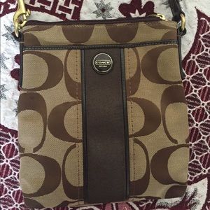 Coach brown logo crossbody